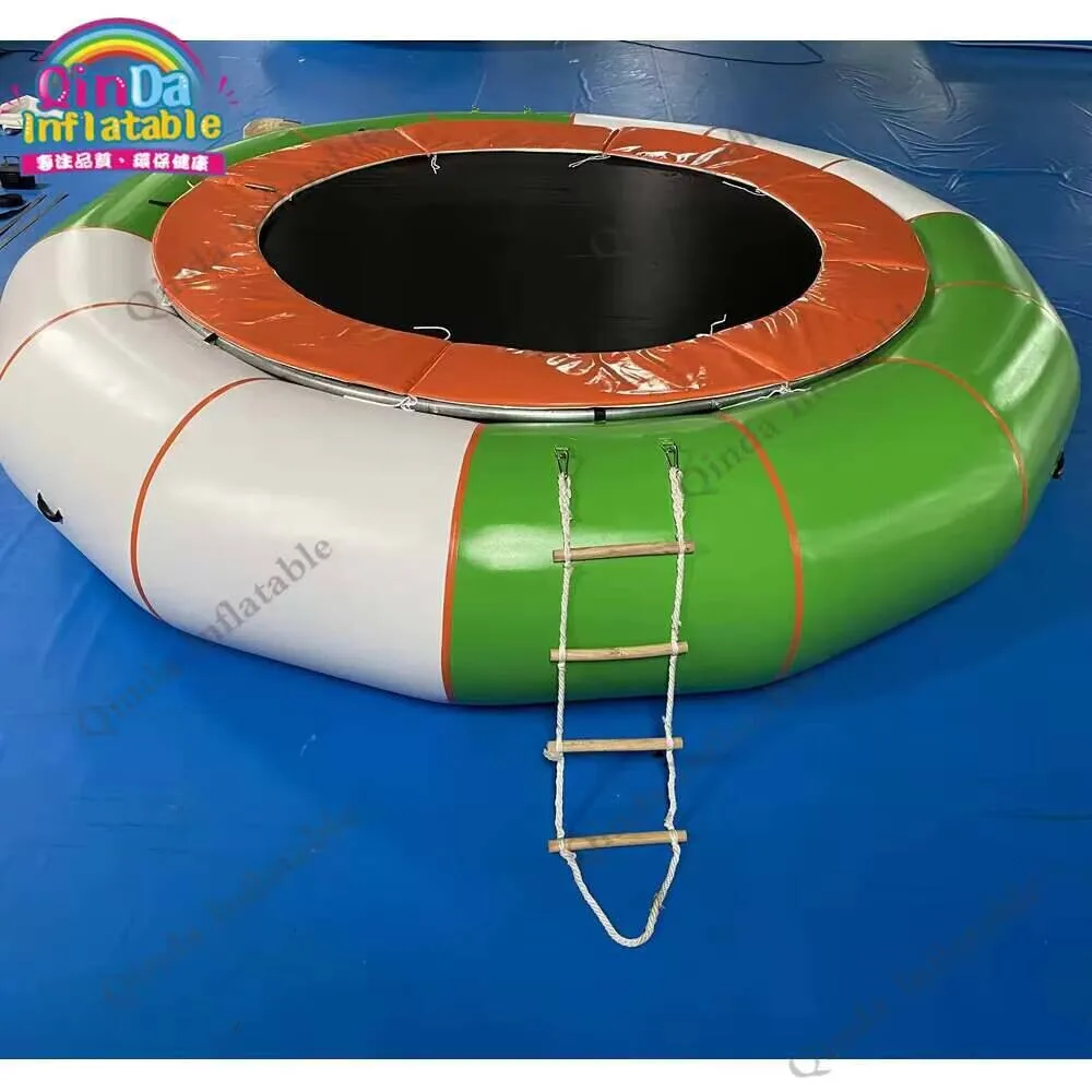 5m Diameter Water Float Trampoline Inflatable Jumping Trampoline For Ocean Games