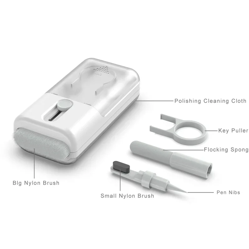 Kit de cepillo limpiador 6 en 1 para auriculares, teléfono, tableta, portátil, teclado, herramientas de limpieza de pantalla, paño de limpieza, pluma para Airpod Pro