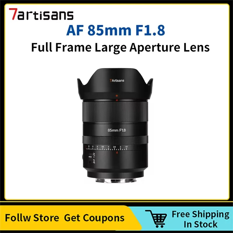 

7artisans AF 85mm F1.8 Full Frame Medium Telephoto Portrait Large Aperture Lens for Sony E-Mount A7R A7R4 A7C A7III A660 Camera