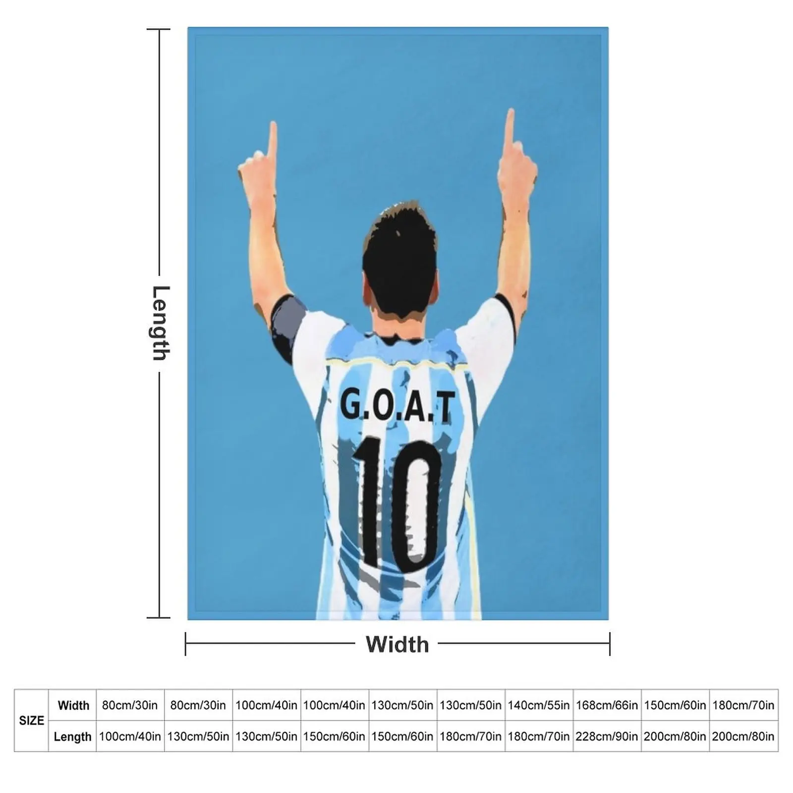 GOAT Football Shirt Throw Blanket Beach Hair Soft Big For Baby Blankets