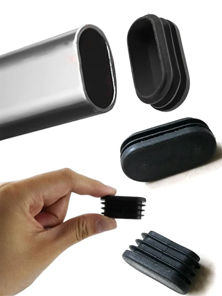 8Pcs Oval Tube Plug Foot Pad Blanking End Cap Non-slip Table Foot Dust Cover Chair Leg Sock Floor Protector Pad Furniture Parts