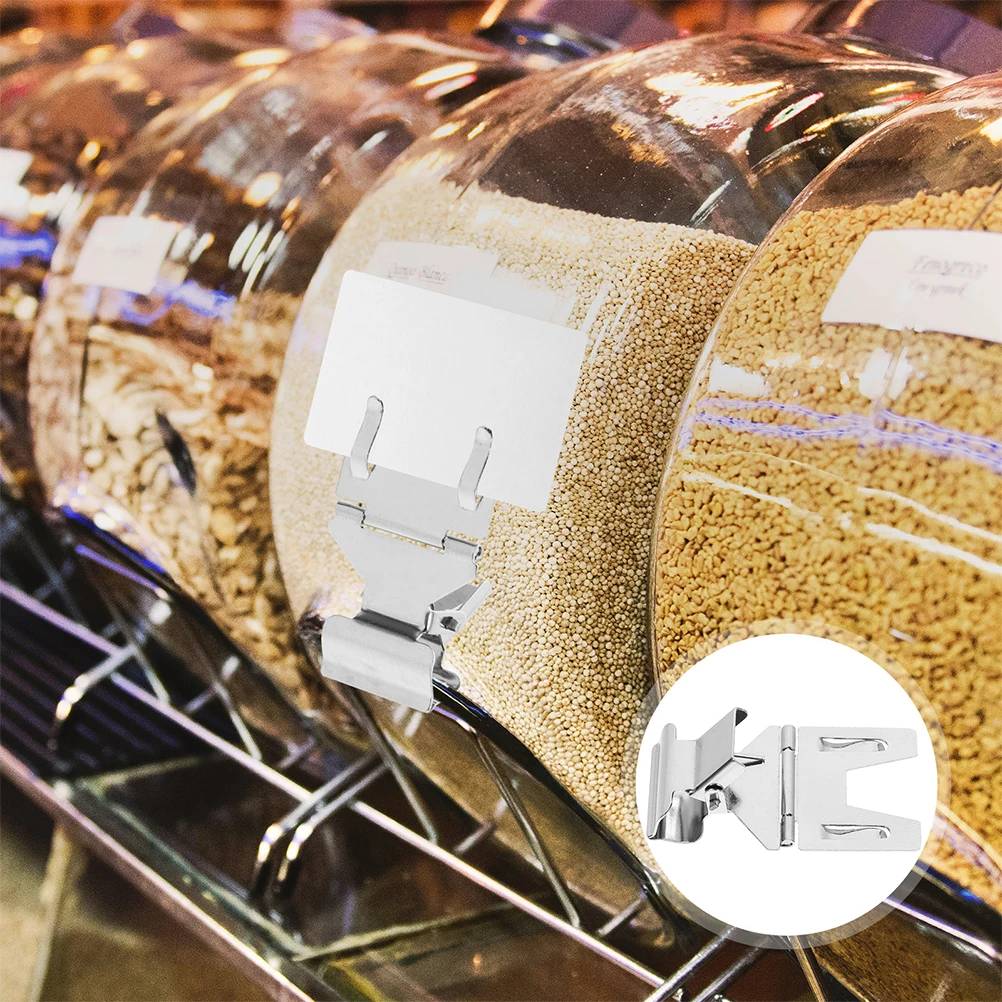 6 pçs pasta de anúncio titular do cartão de metal clipe sinal para suportes placas prateleira colocação em