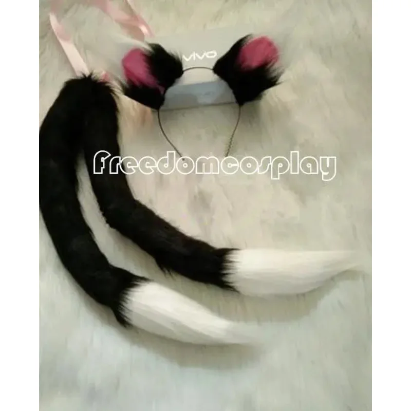 Disfraz de cola de Cosplay Chen del proyecto CyTouhou con orejas 55CM