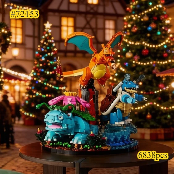 Ensemble de blocs de construction pour décoration de fête 2026, 72153 compatible avec les pièces Lego, adapté aux cadeaux de Noël, 6838 pièces