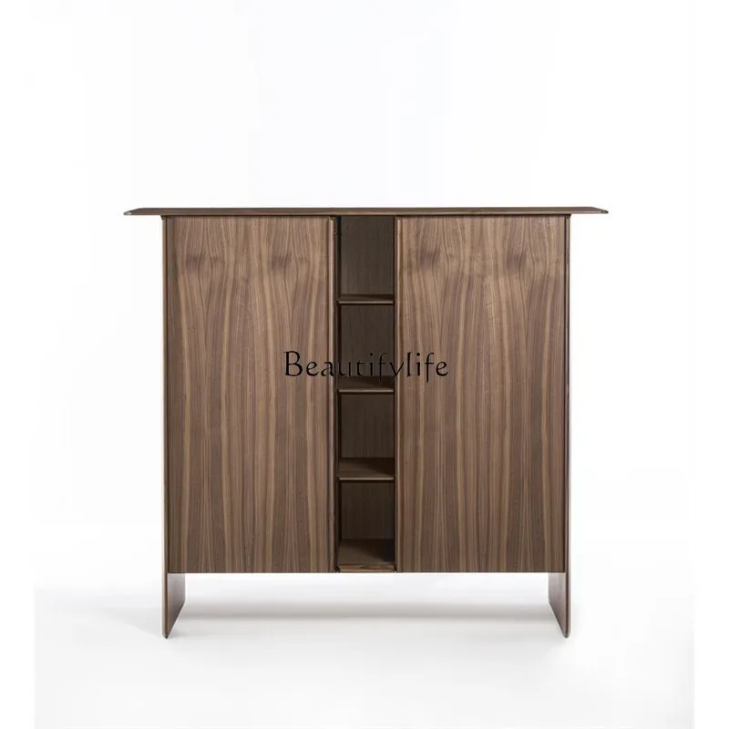 

05-*Nordic minimalist solid wood wine cabinet storage Japanese light luxury living room storage modern simple entrance cabinet