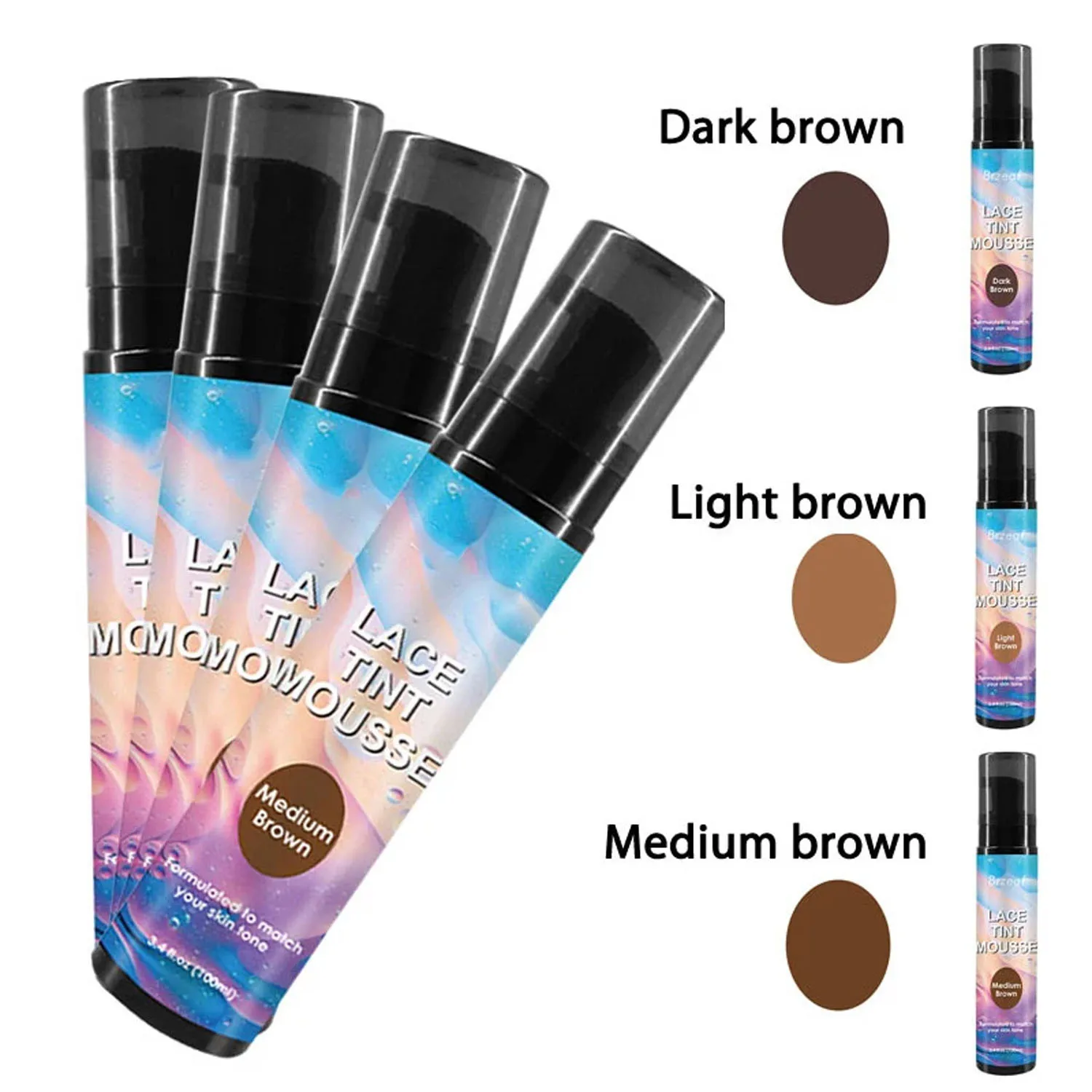 Lace Tint Mousse For Wigs Melt Tinted Wig Melting Mousse For Lace Wigs Quick Drying Lace Wig Tint Spray For Melting Baby Hairs