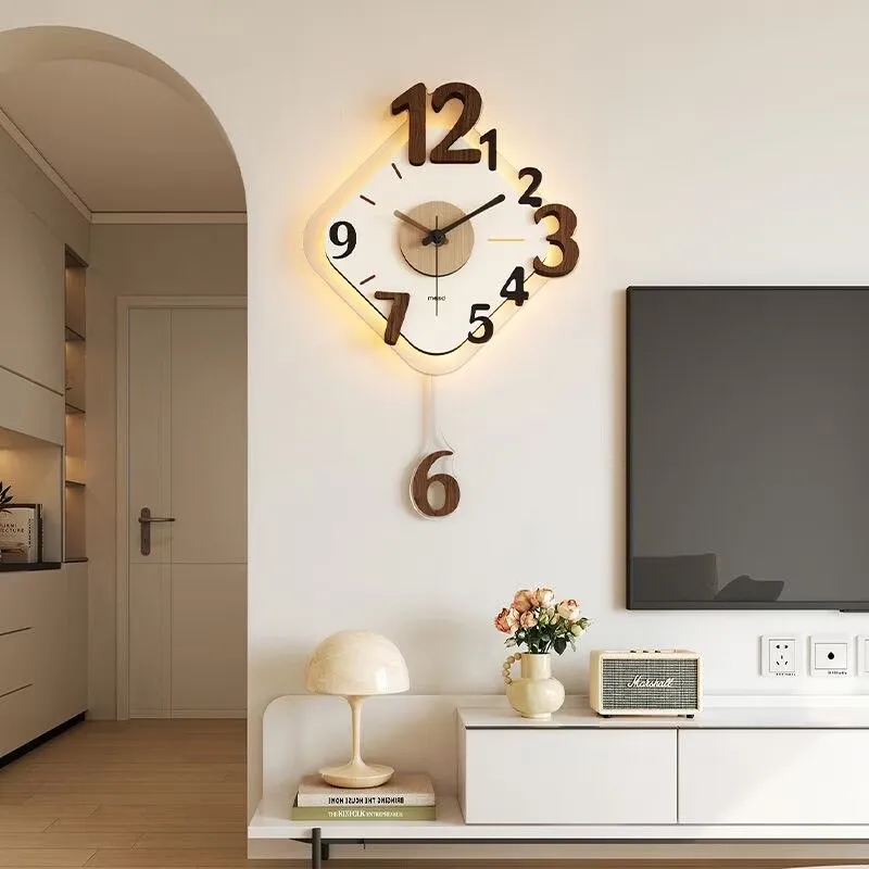 Modern Simple LED Wall Clock Living Room Silent Clock Luxury Creative Swing Watch Nordic Bedroom Wall Clocks Gift Home Decor