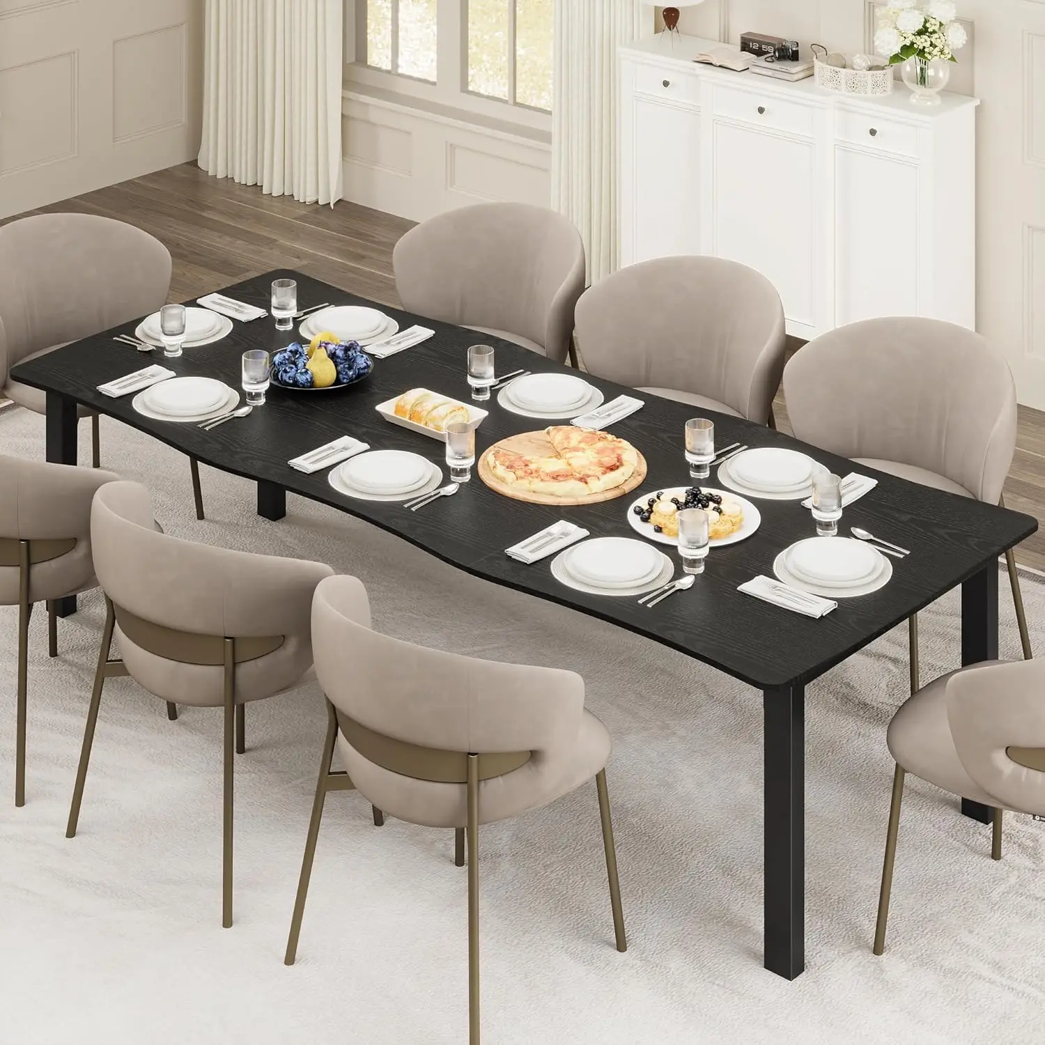 Industrial Dining Table For 6-8 People, 78.7