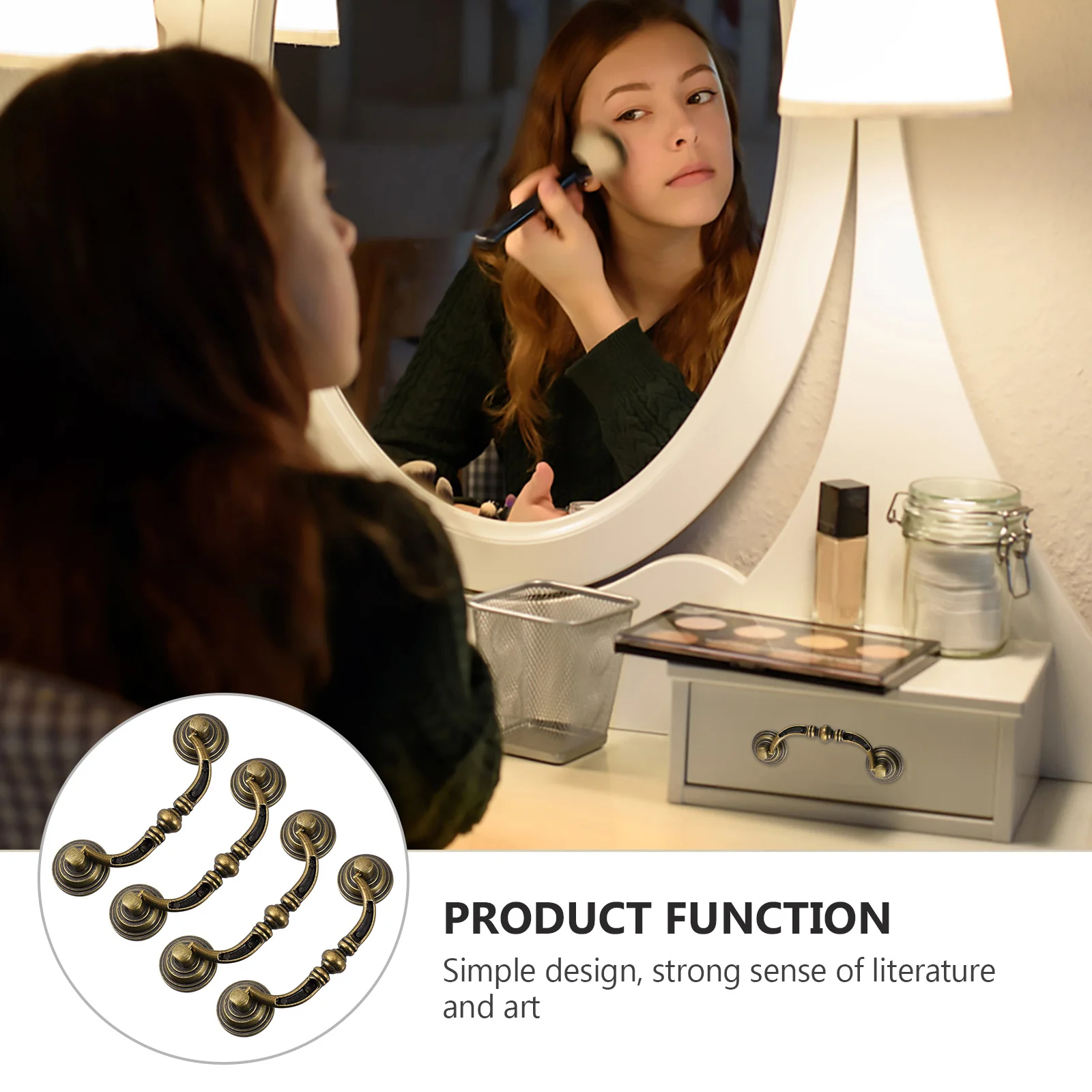 

4Pcs Zinc Alloy Drawer Pulls European Style Handles for Cabinet Dresser Wardrobe Furniture Accessories