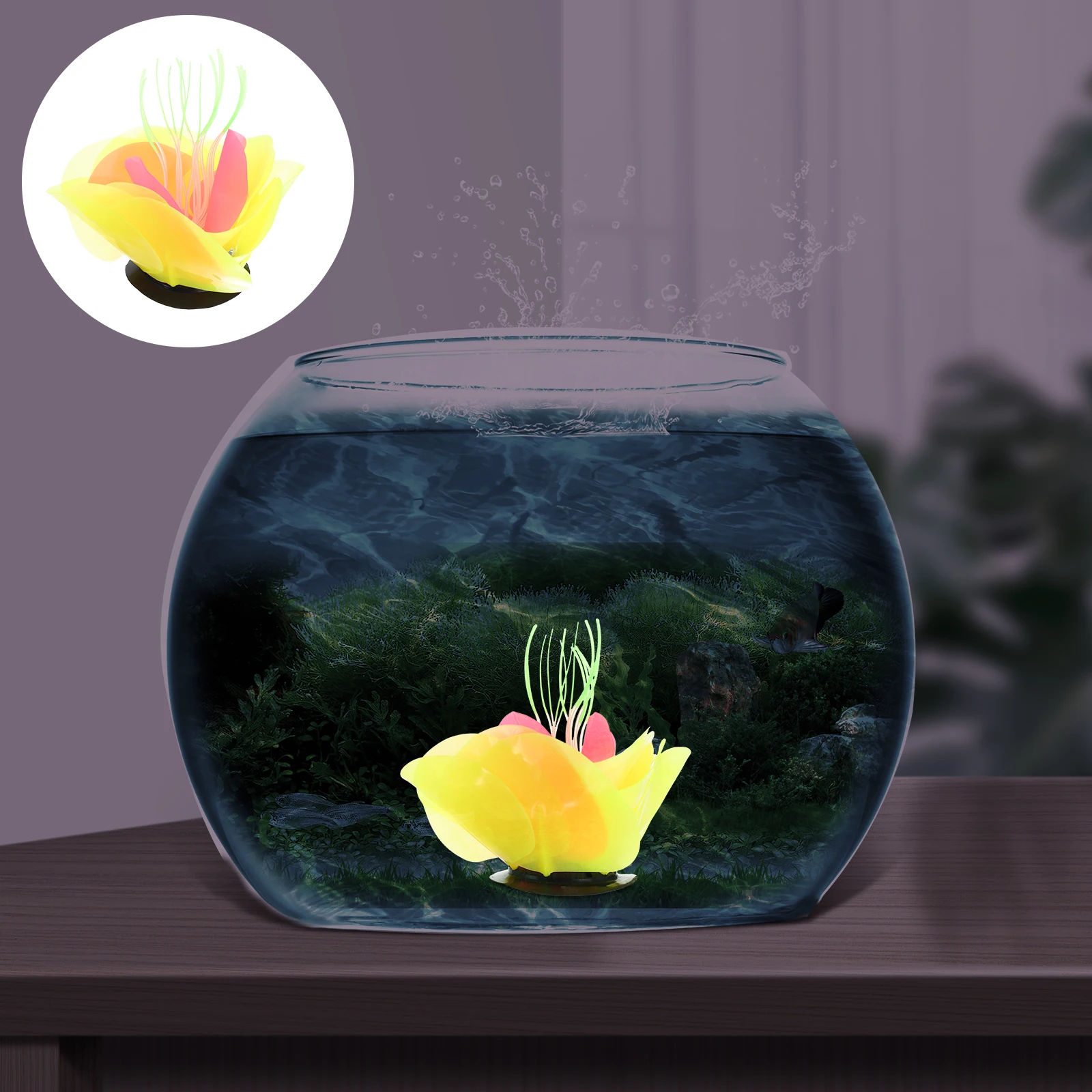 

Plant Glow Coral Decoration for Fish Tank Aquarium Landscaping Soft Ornaments Decorations Reef Yellow Betta