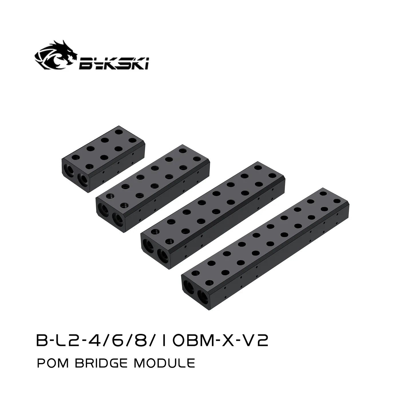 Bykski GPU Terminal Block for Multiple PC Graphics Card Water Cooler Parallel Bridge Module Adapter, POM Connector, B-L2-8BM-X