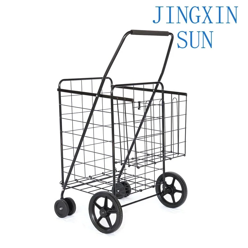 Home folding shopping cart portable elderly mall pull cart large capacity stall tally handling