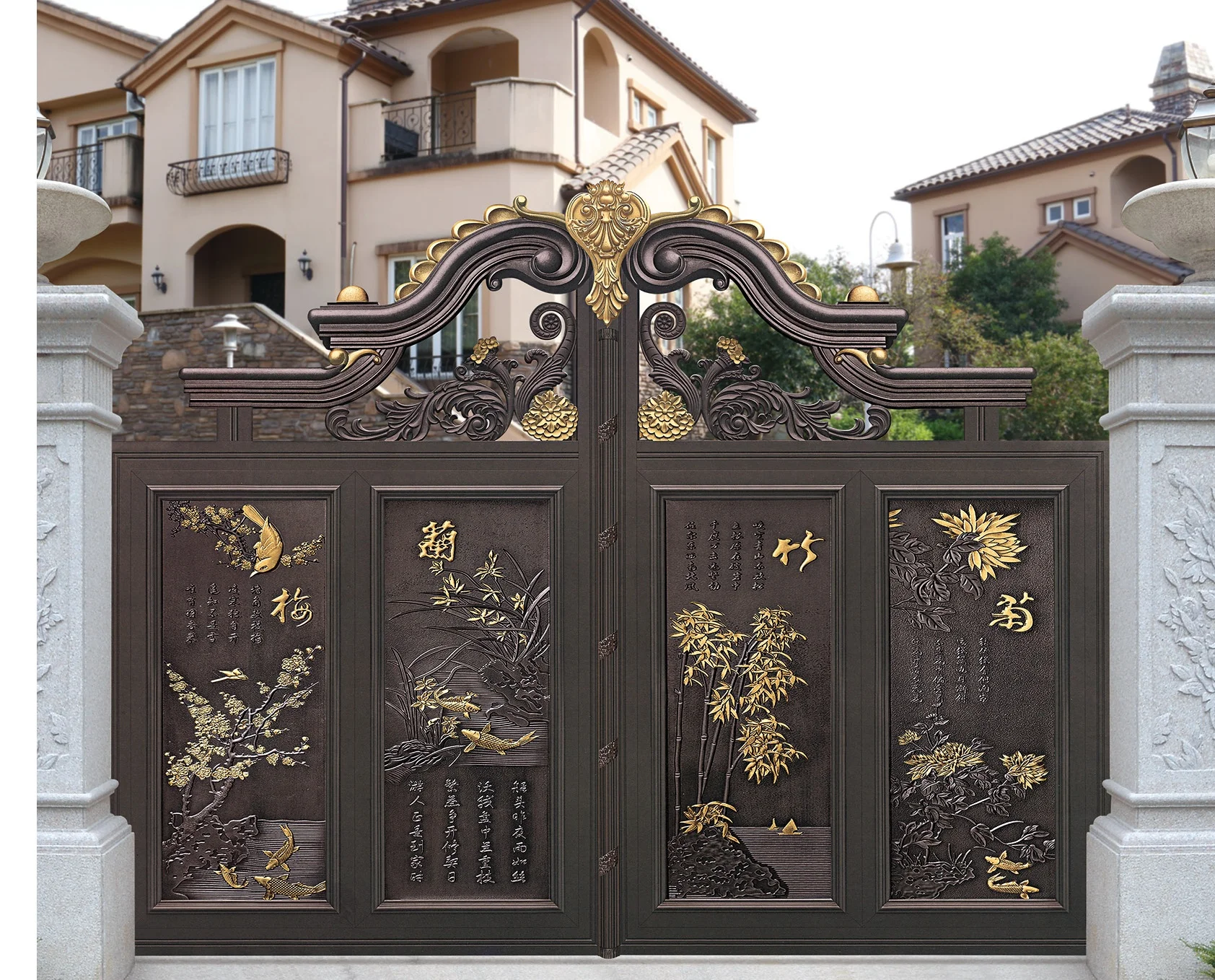 China Aluminum Gate Driveway Gates Wrought Iron Gate Design