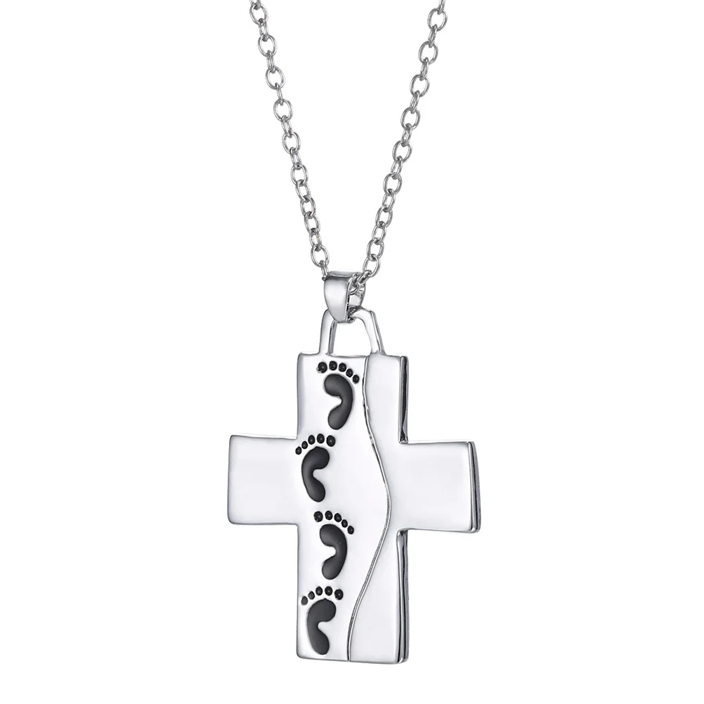 

Cross Pendant Necklace Silver Christian Jewelry For Women Men Daily Wear Motif Religious Gift Idea Mother'S Day