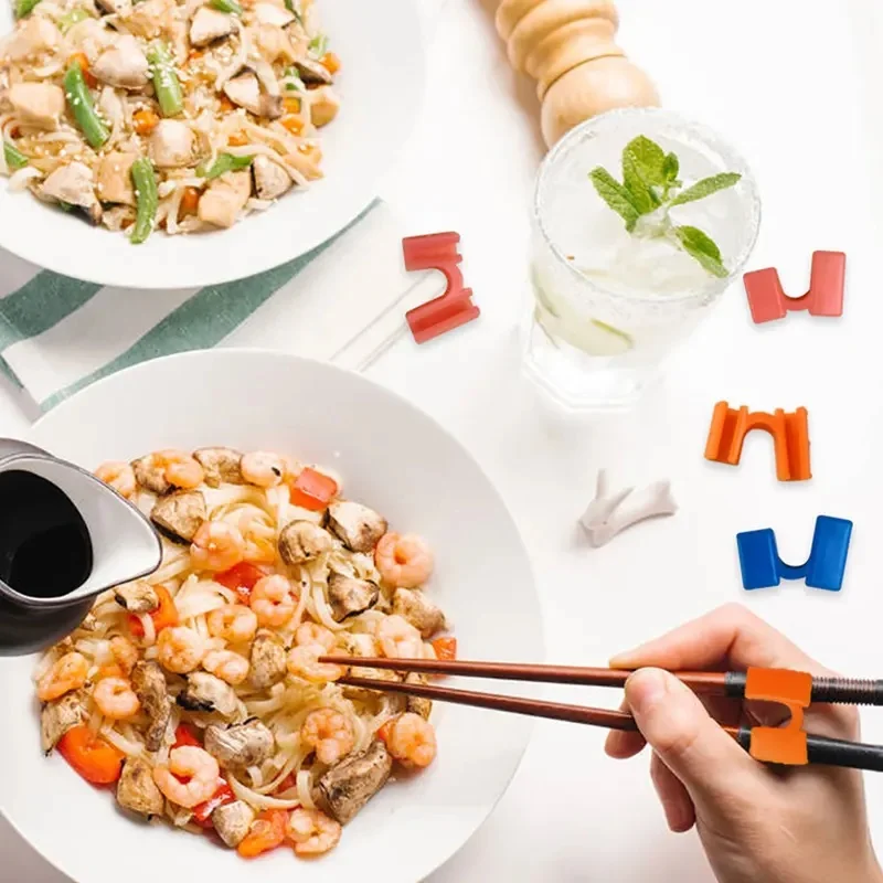 5/15PC Chopstick Assistant Training Prop Reusable Chopsticks Adult and Children Assisted Training Beginner Chopstick Stand