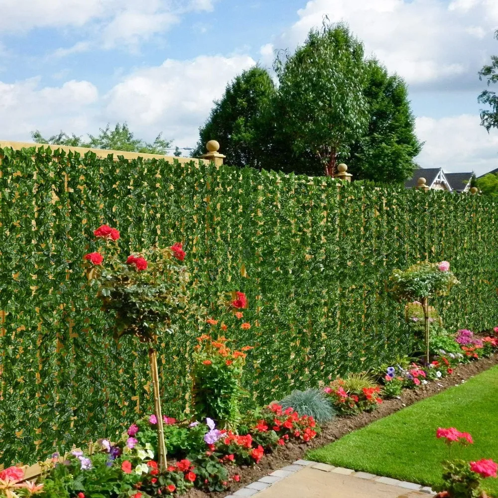

Artificial Ivy Privacy Fence. 98.4x69in Artificial Hedges Fence and Faux Ivy Vine Leaf Decoration for Outdoor Indoor Garden