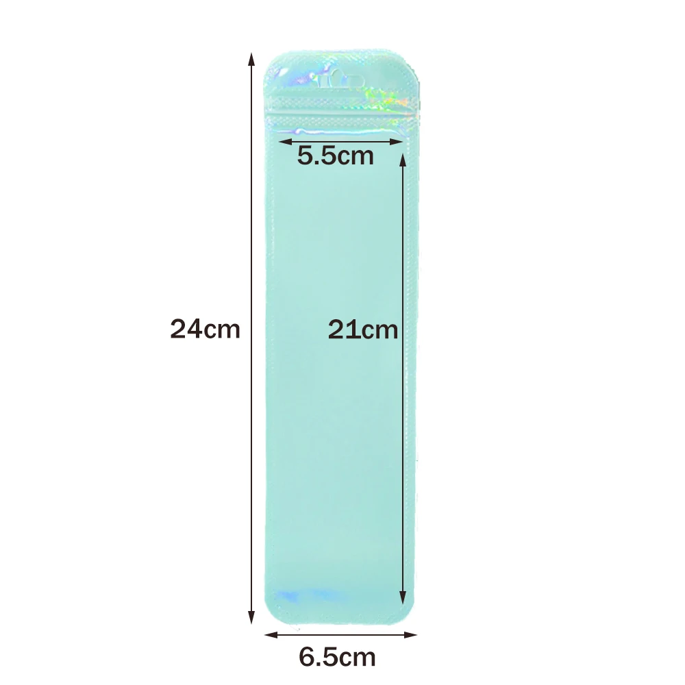 50 stücke Lange Holographische Verpackung Taschen Ziplock Laser Seal Beutel Für Party Nagel Wimpern Bevorzugung Lebensmittel Lagerung Schmuck Display Versorgung