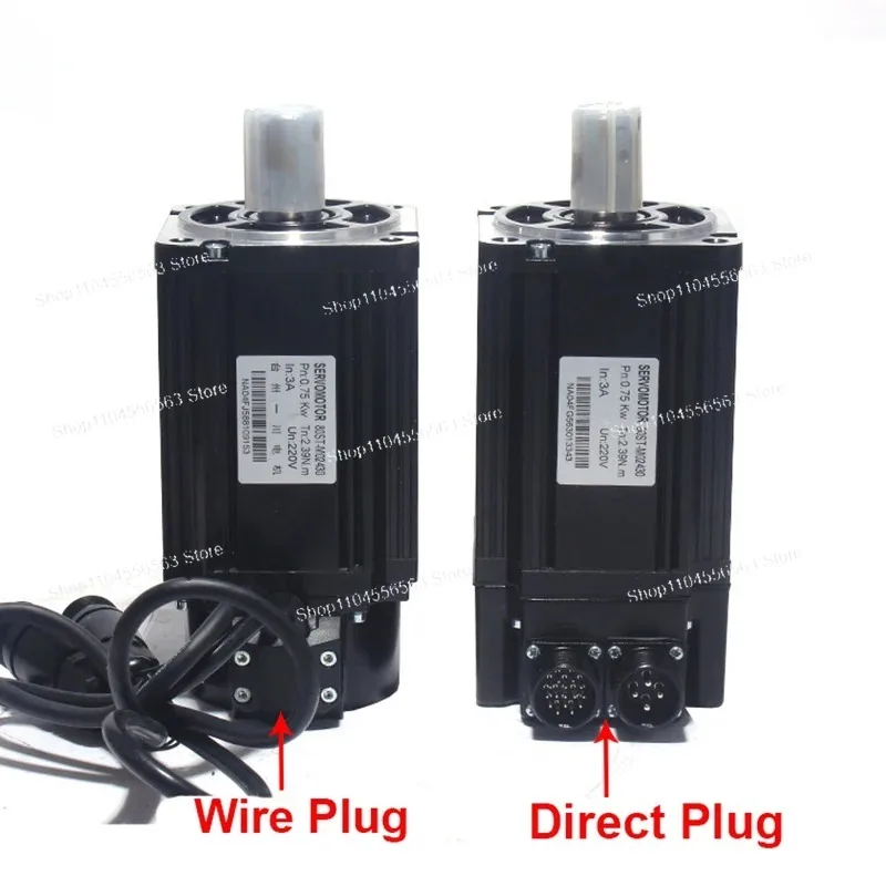 220V 750W AC Servo Motor 80ST-M02430: 2.39N.m 3000rpm, IP65, with Driver for CNC/Automation