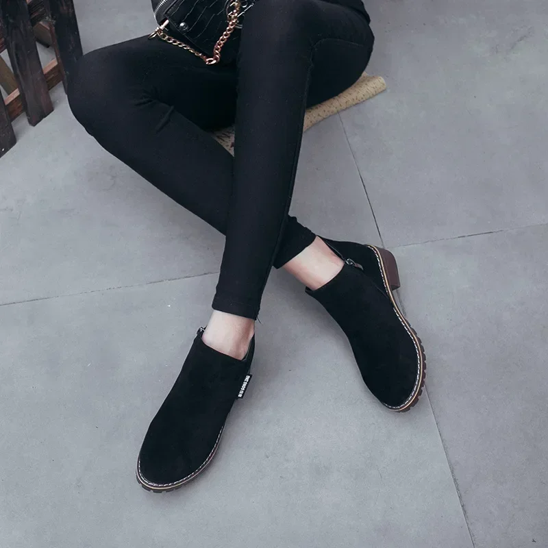 Women Boots 2024 Autumn Winter Boots Female Shoes Brand Ladies Ankle Heels Shoes Woman Suede Leather Boots