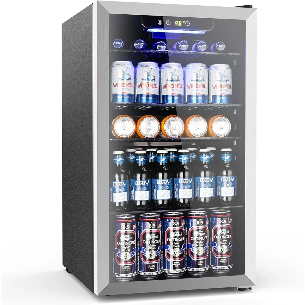 

Wine Chiller with Glass Door, Adjustable Thermostat, Smart Touch & Temperature Control, Freestanding Wine Cooler