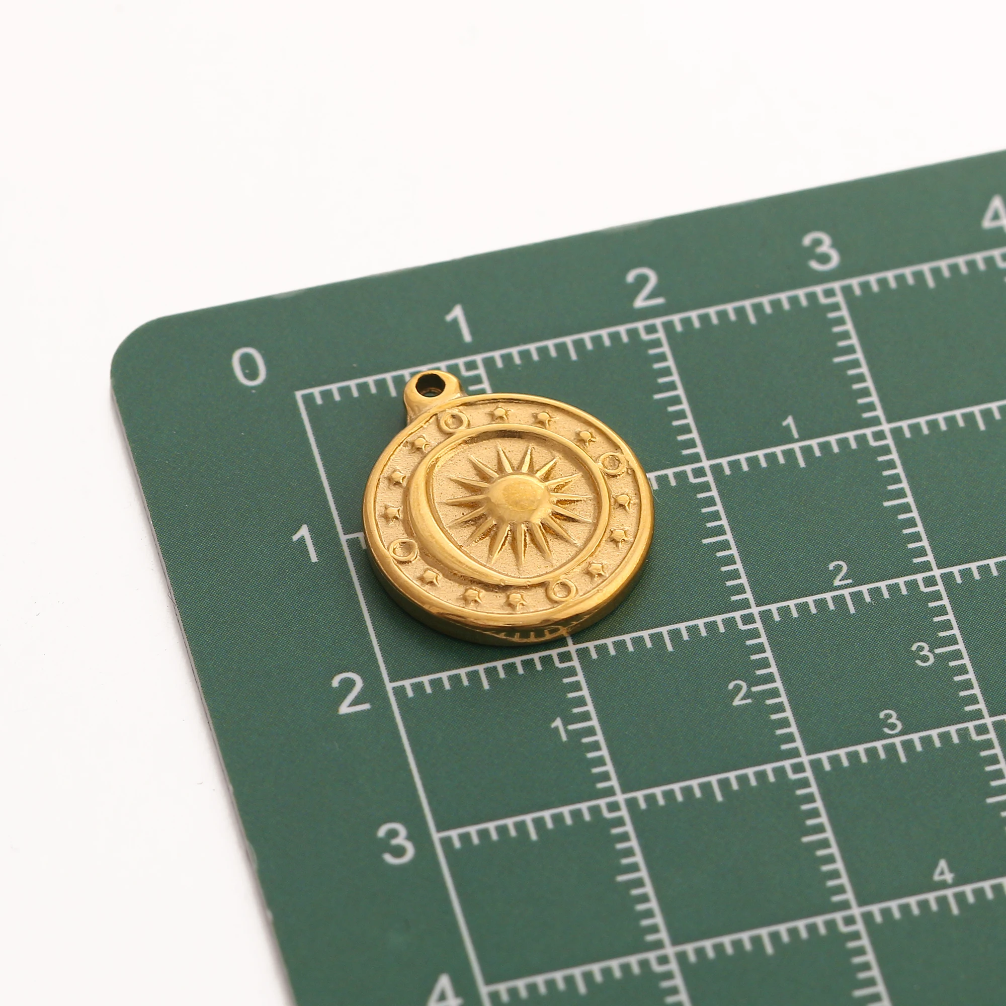 3 Stück Vintage Sonne/Stern/Erde Sonne Charm 3D Prägung Sunburst Edelstahl Anhänger DIY Armband Halskette Erkenntnisse Schmuckherstellung – Detail 31