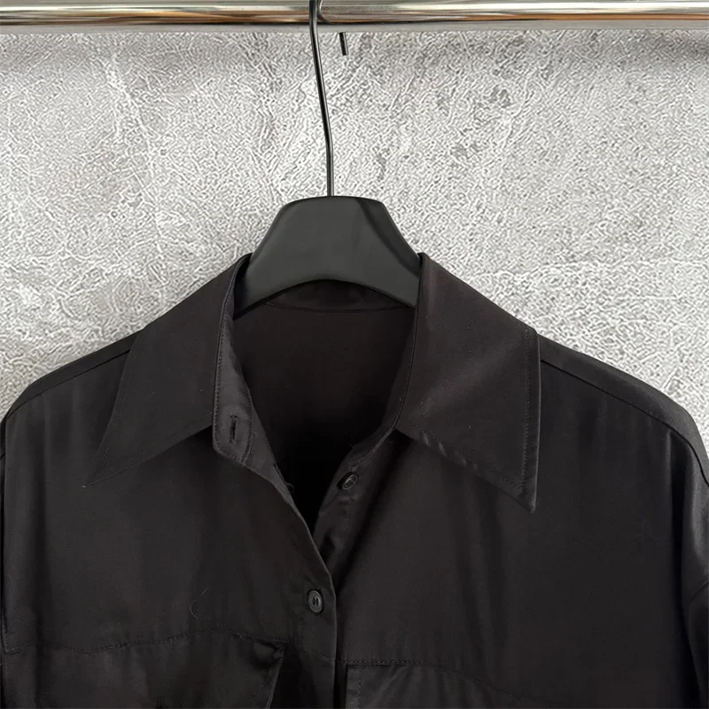 Vestidos femininos novo único breasted fino ajuste lapela vestido longo para o verão 2025 alta qualidade camisa de algodão puro vestido midi vestidos