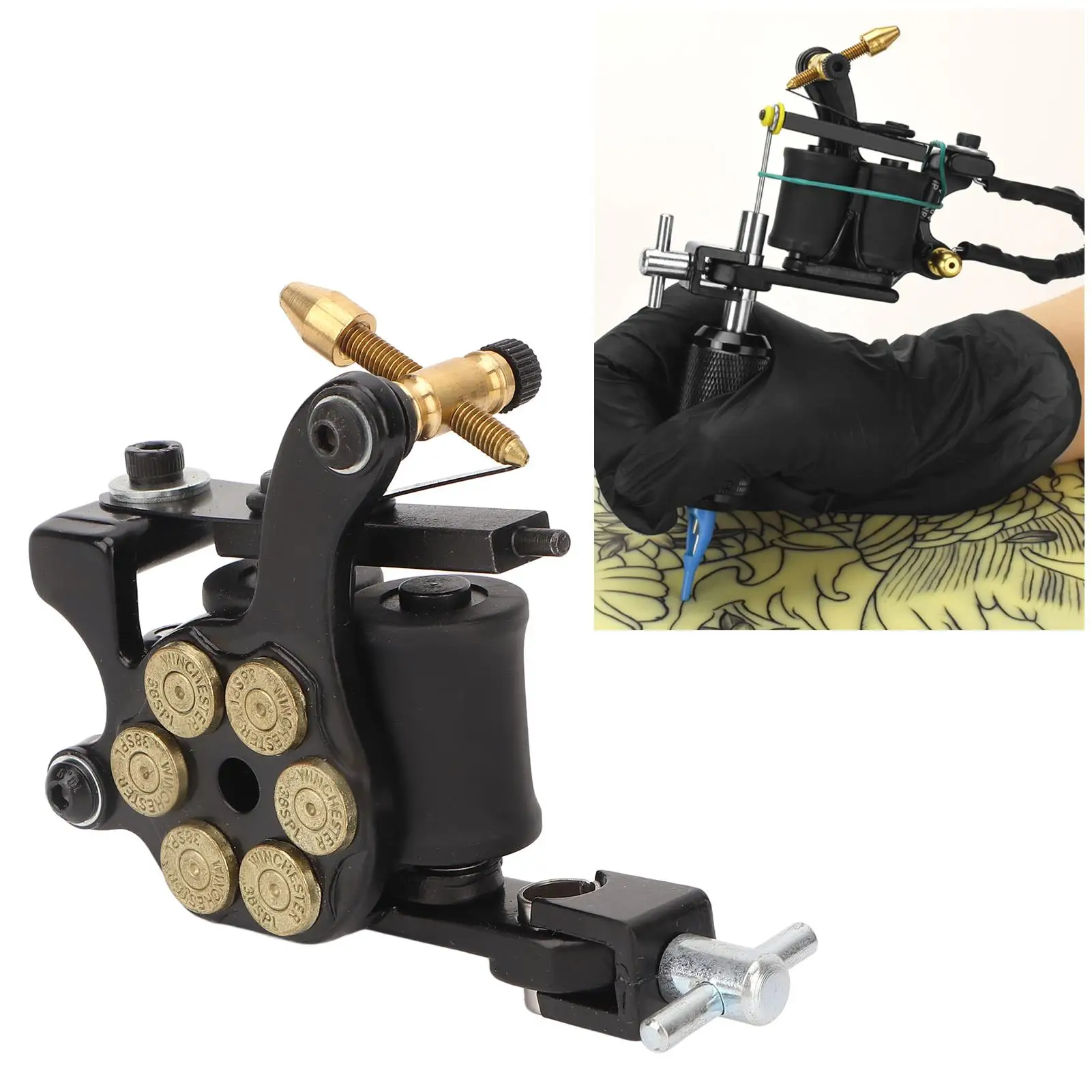 Handmade Tattoo Machine Zinc Alloy Frame 10 Wraps Coil Liner Shader - Salon Electroplating Technology