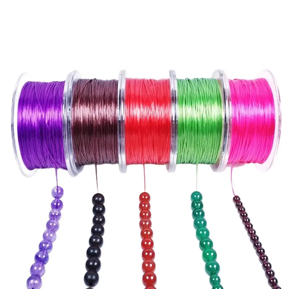 60M Length Beading Cord Wear-resistant 0.8mm Stretch Thread String Red White Black DIY Accessories Beading String