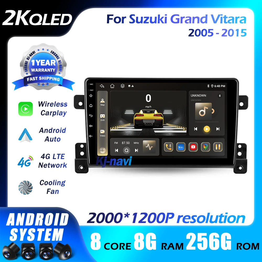 

Car Raido Android 14 For Suzuki Grand Vitara 2005-2015 Carplay Stero Multimedia Video DSP Autoradio Player Navigation GPS 5GWifi