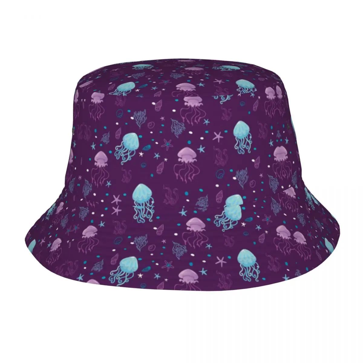 Custom Jellyfish Cartoon Bucket Hats Men Women Outdoor Sun Summer Fisherman Cap