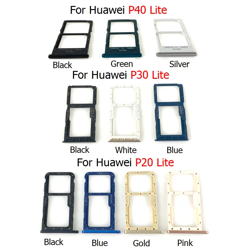 Bandeja de Chip de tarjeta SIM para Huawei P20 P30 P40 Lite, adaptador de soporte de ranura de tarjeta SIM Micro SD, piezas de reparación de