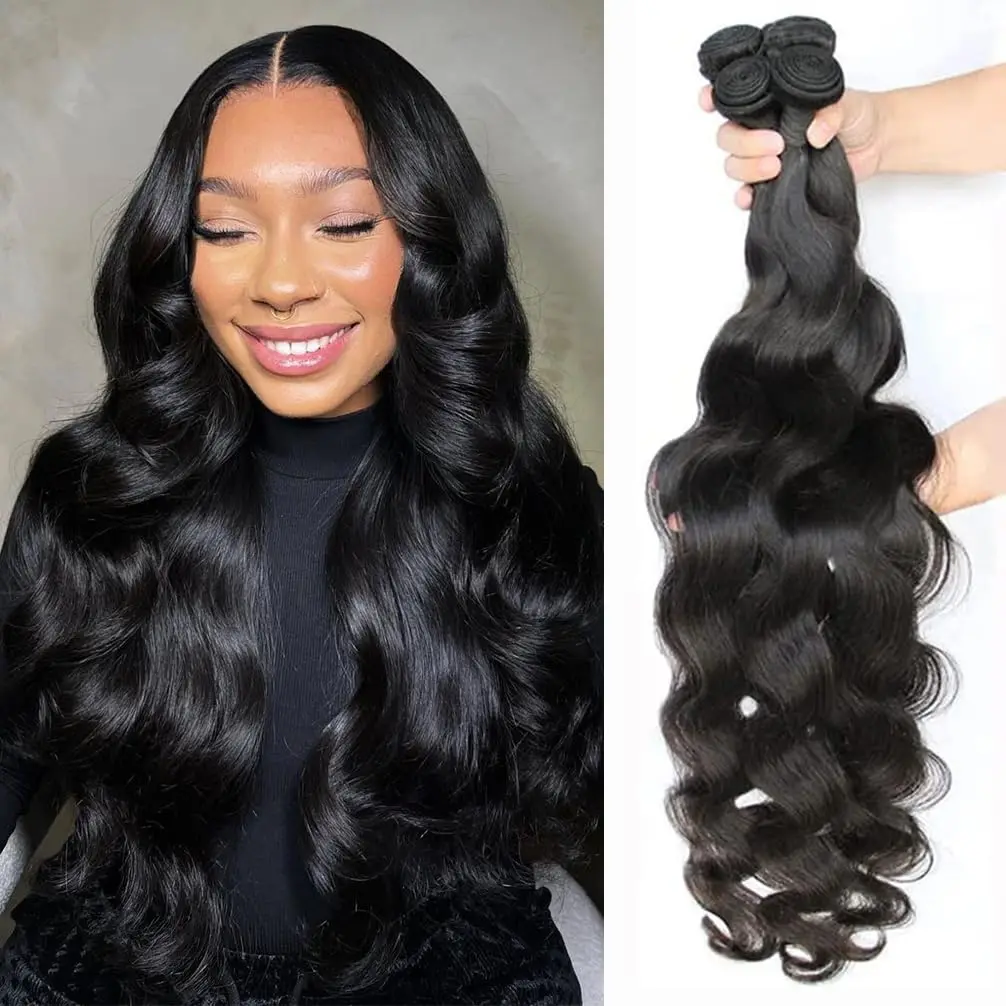 Pretty Diary Hair Weave 10-30 Inch body Wave 10A Human Hair Bundles Double Weft Virgin Hair Extension Can Be Dyed and Bleached