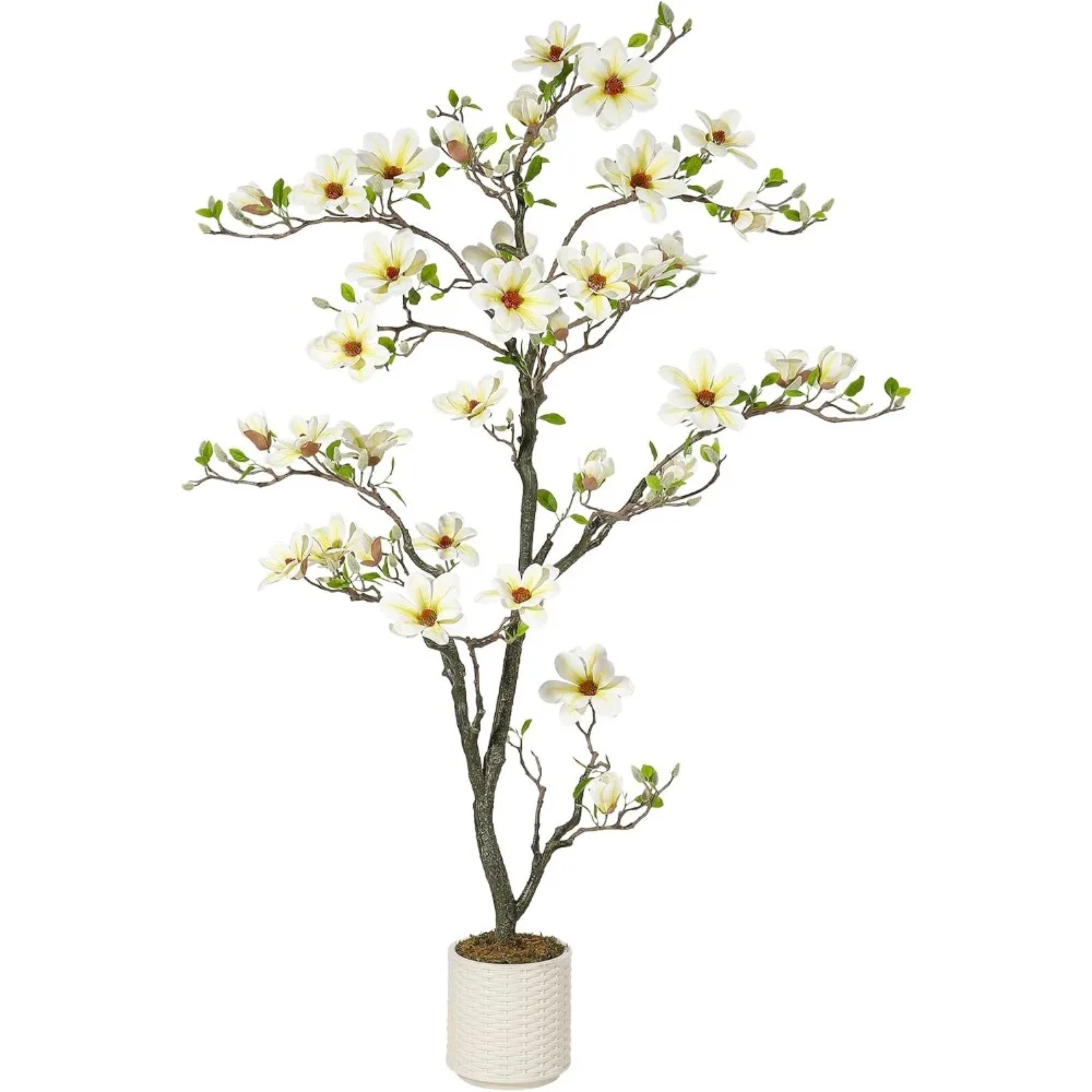 

6FT Artificial Magnolia Plants, Artificial Flowers and Trees, Courtyard Decoration with Fake Plants, Home Office Decoration