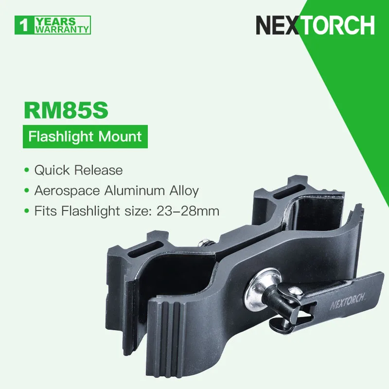 quick release tactical lanterna mount se encaixe tocha tamanho do corpo 2328 mm feito de liga de aluminio aeroespacial nextorch rm85s 01