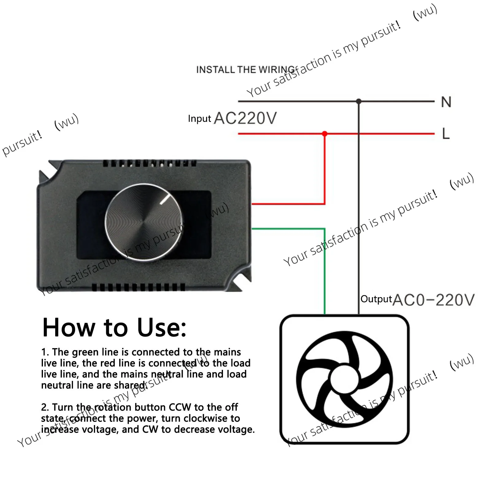 Pump grinder for 2000w motor speed controller AC 220v stepless control switch regulator