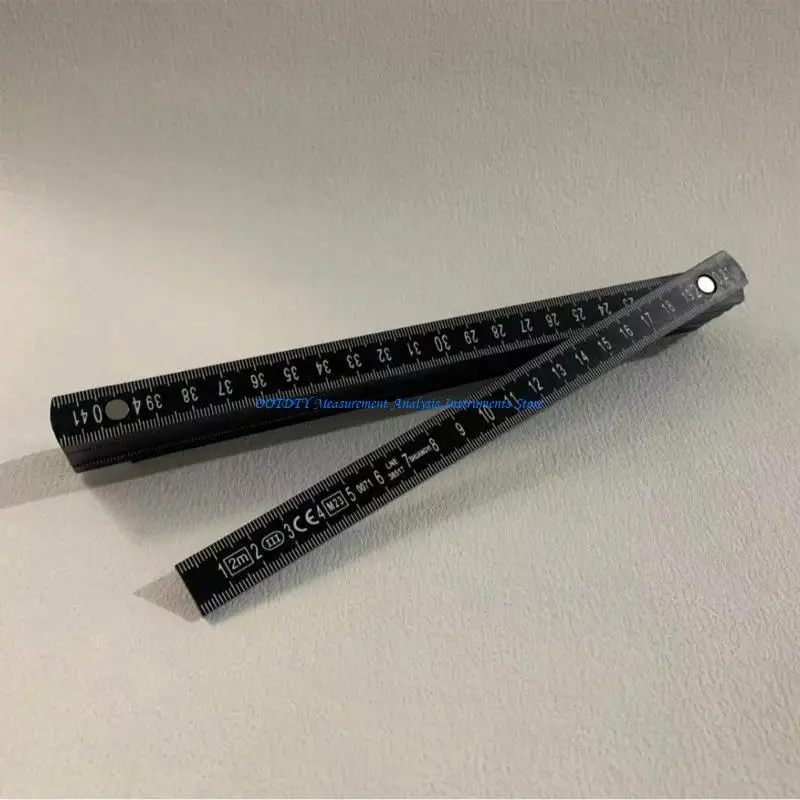 367D Practical 2m Black Folding Measurement Tool With Metal Rivets For Accurate Work