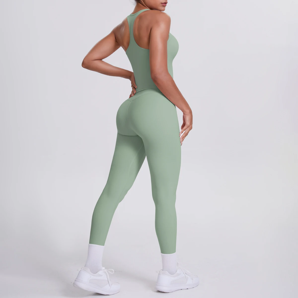 Yoga Top Set Fitness Gym Anzug Training Ärmellose Sport Gym Tops Crossover Zurück Sport Unterwäsche Bauch-steuer Abnehmen – Detail 36