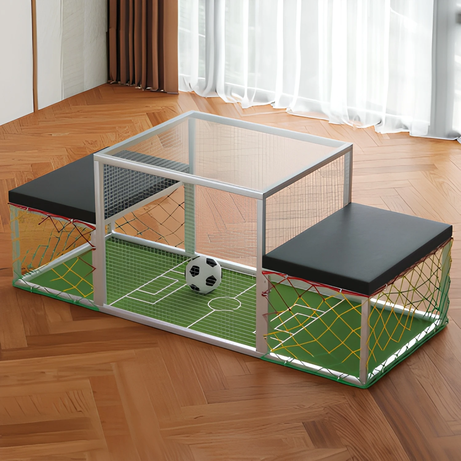 Two-player Table Football Machine with Galvanized Steel Pipe for Family Entertainment and Home Gym Indoor Use
