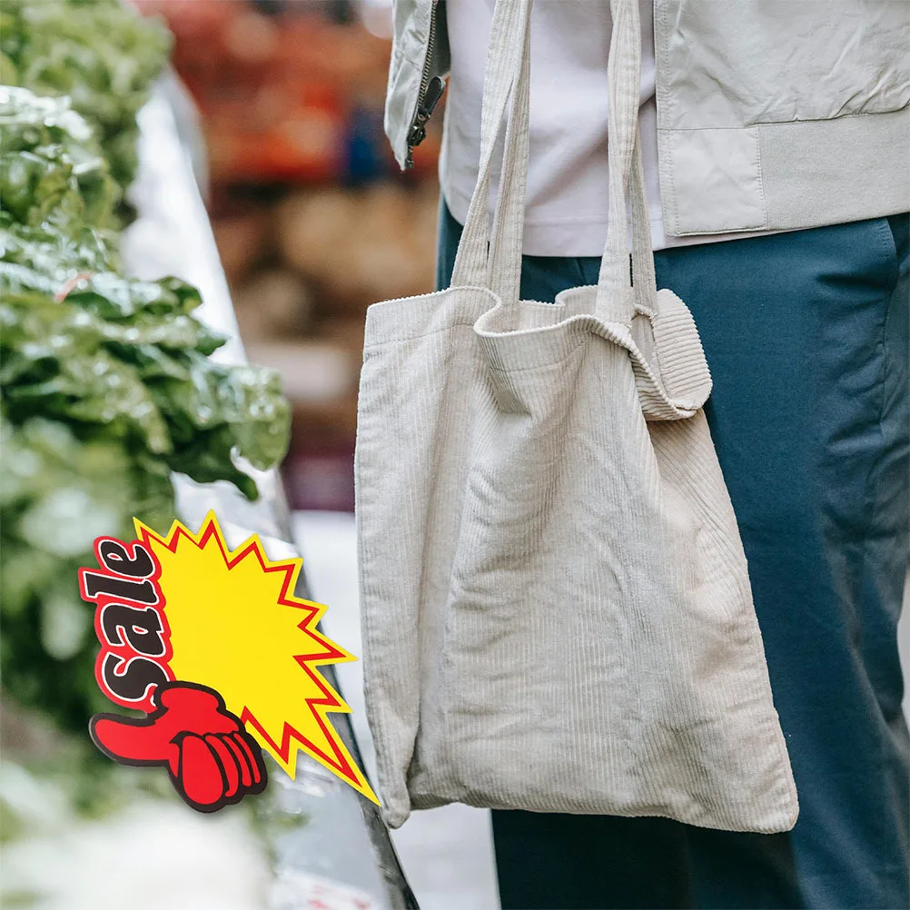 Etichette prezzo da 200 pezzi Segni di vendita vuoti per negozi al dettaglio Etichette prezzi supermercati Cartoncino giallo Display su carta