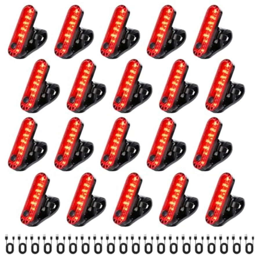 

20 Pack USB Rechargeable Bike Tail Lights Super Bright Bicycle Rear Safety Light with 4 Light Modes for Skateboards Strollers a