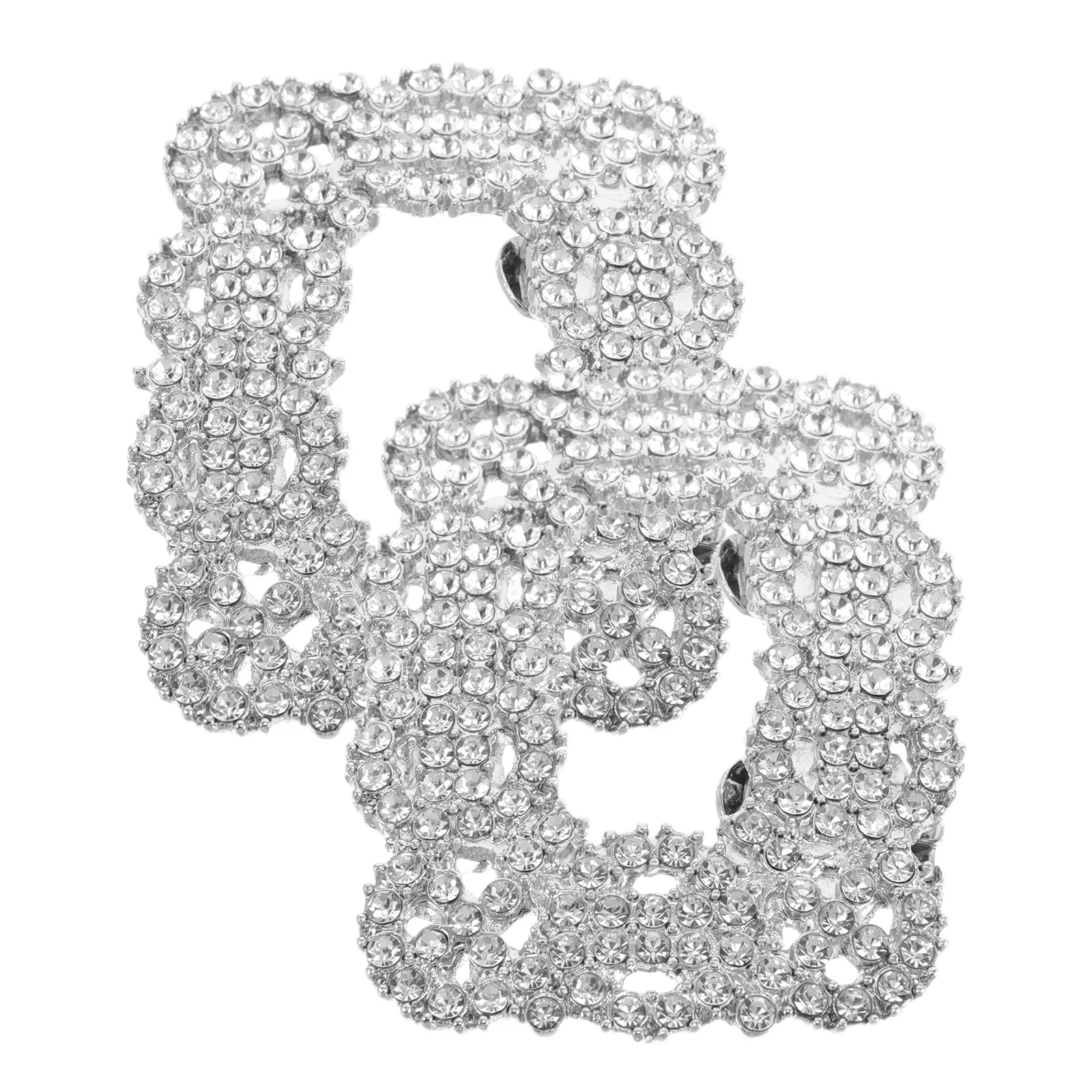 

Rhinestone Shoe Clips Removable Buckles Decor Wedding High Heel Accessories Square Crystal Embellishment Clip On Shoe Buckle Pcs