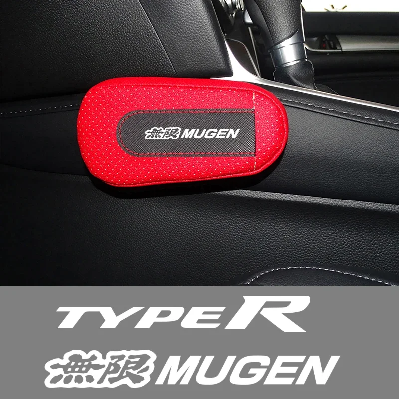 Soft Leather Leg Cushion Knee Pad Armrest pad Interior For Honda Mugen Typer ACCORD Airwave Civic FK8 FIT GK5 JAZZ CRV XRV BRV