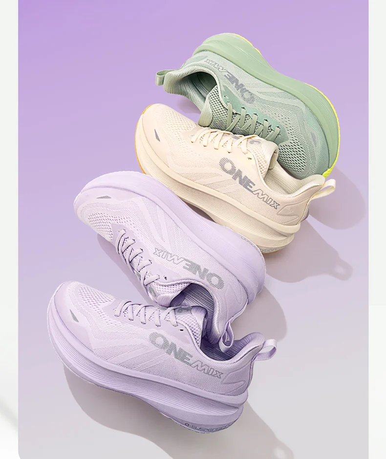 ONEMIX Damen-Sneaker, leicht, atmungsaktives Mesh, stoßdämpfend, rutschfest, weiche Sohle, für Laufen, Fitness und vielseitig einsetzbar – Detail 2