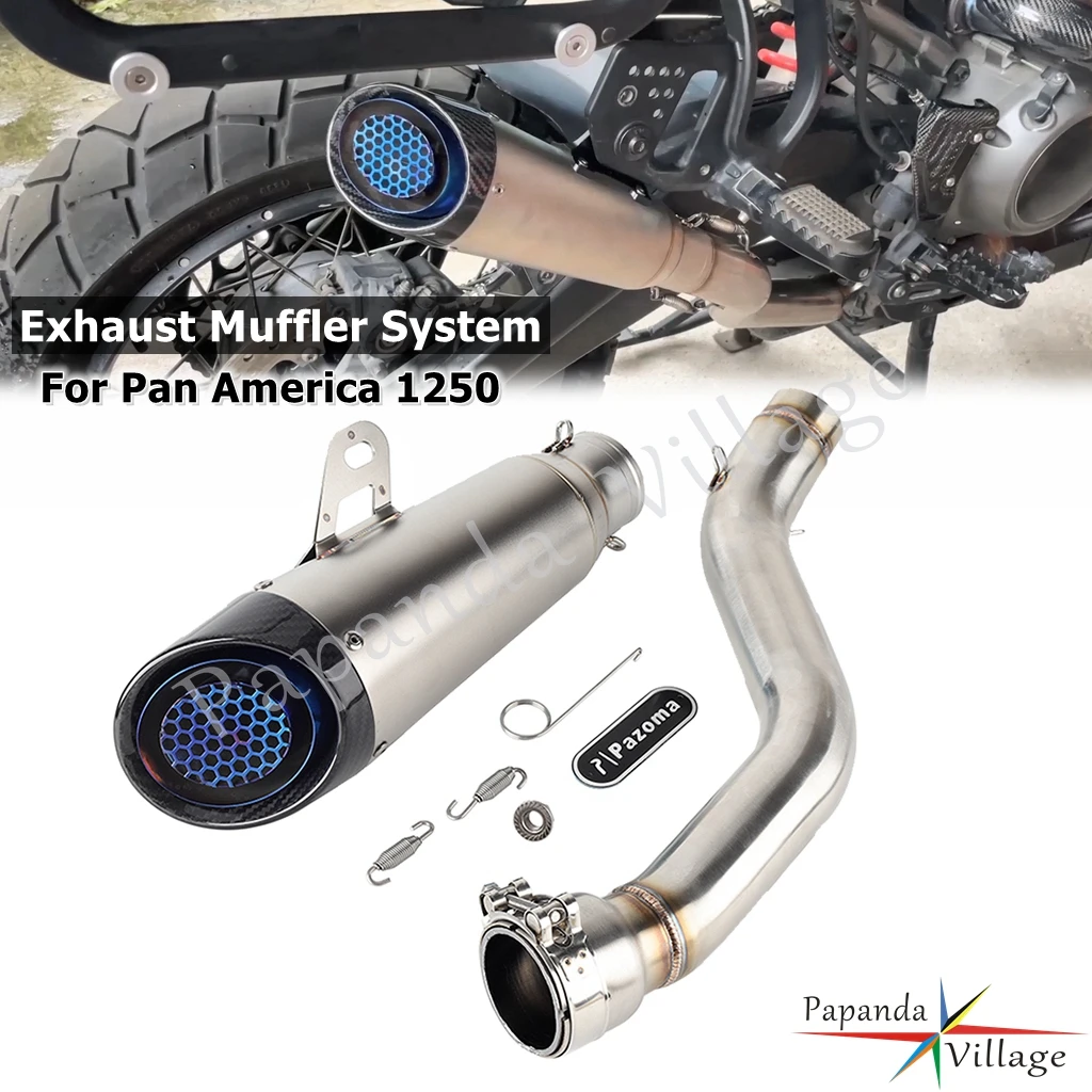 

Noise Reducer Exhaust Muffler Stainless Steel Street Muffler Slip-On Pipe Exhaust System For Harley Pan America 1250 S RA 1250 S