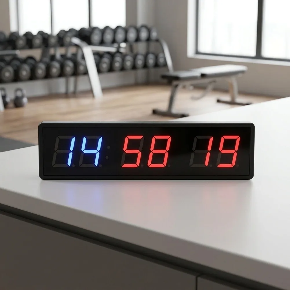 Boxing Round Timer LED Interval Timer For High Intensity Training 1.8 Inch LED Display Remote Control Included