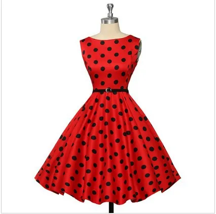 Fashion Style Woman Retro Waist Belt V-Neck Dress Short Sleeve Performance Dress Swing Pin Up Polka Dot Dresses Party Vestidos