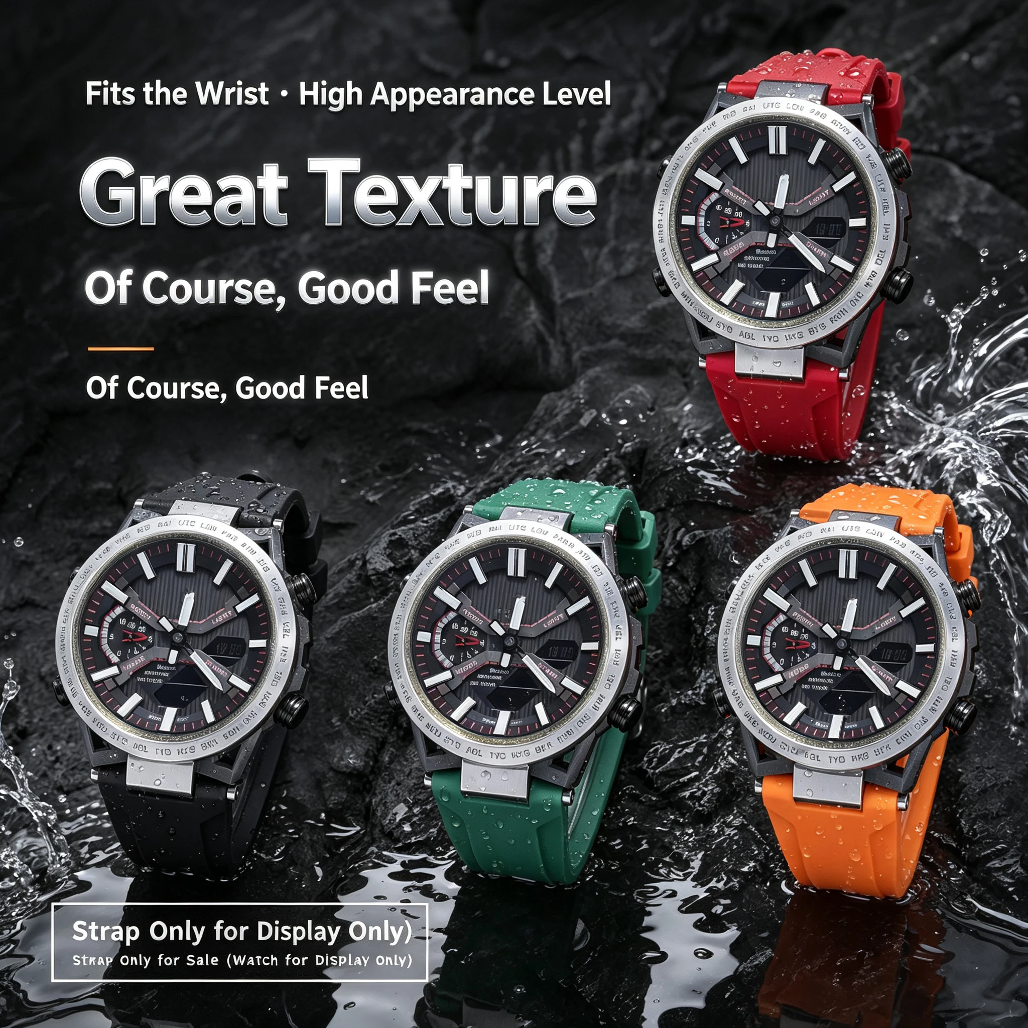 Replacement Modified Fluororubber Watch Accessories for Casio EDIFICE ECB‑2000 EFS‑S641 Waterproof Flexible Sport Watch Strap view 2