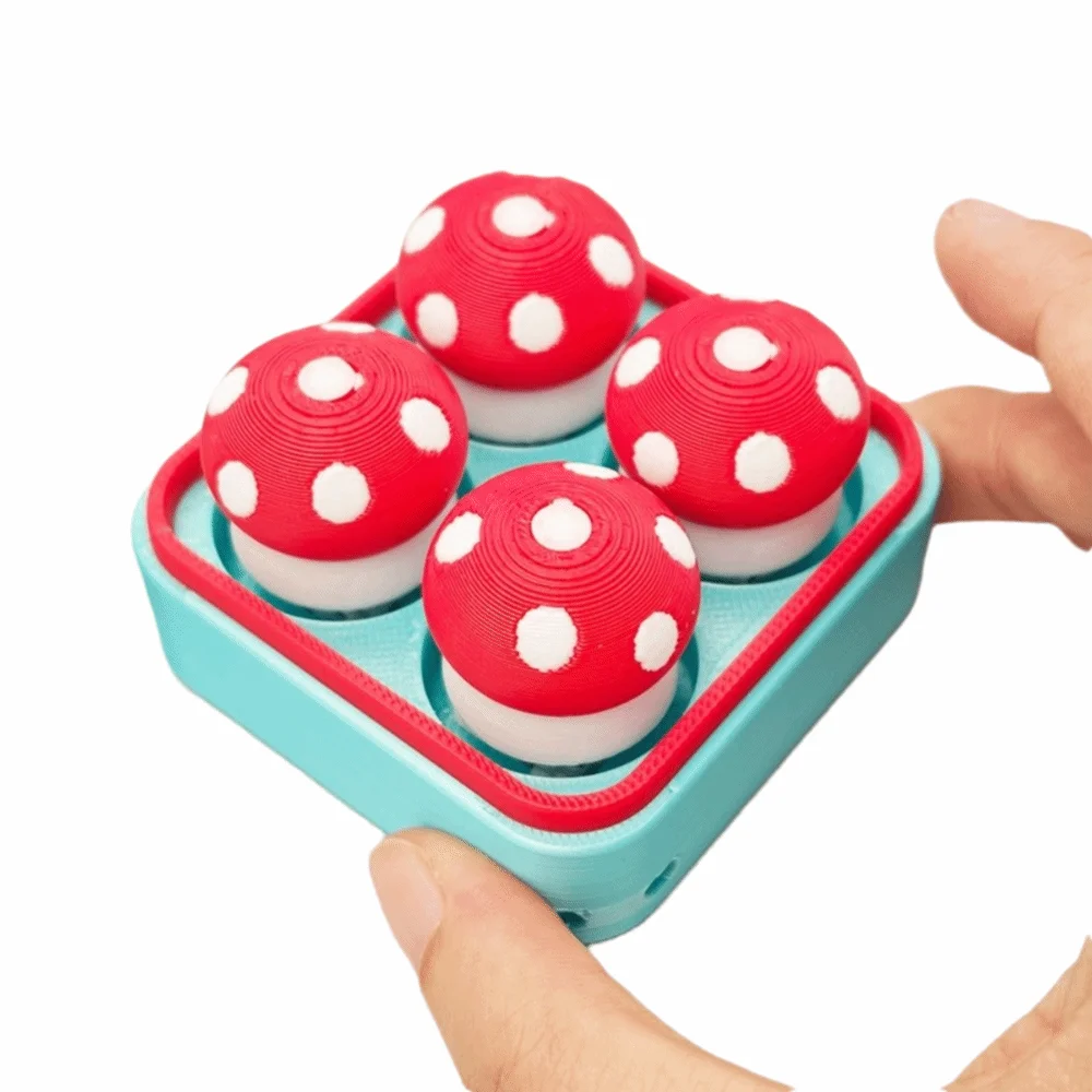 Keyring Mushroom Finger Button Clicker Clicking Pressure Cute Clicker Fidget Fidget Keychain Office