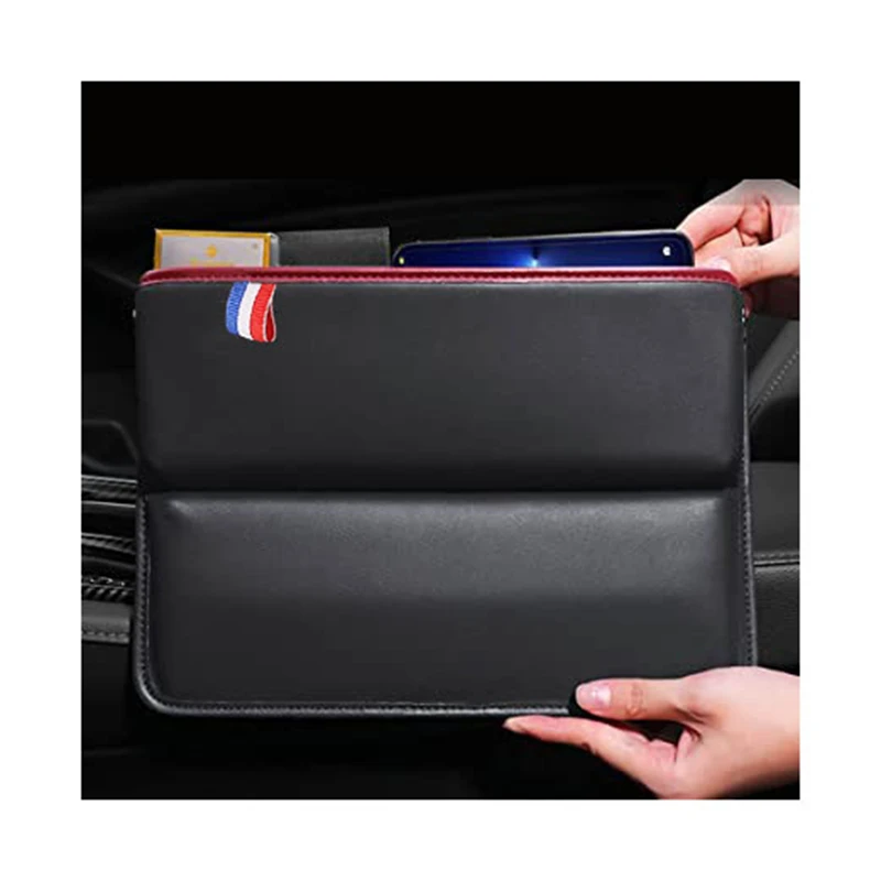 

Car Gap Storage Box PU Leather Car Console Side Seat Gap Filler Front Seat Organizer For Cellphone Keys Small Items Manage