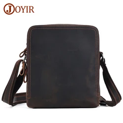 JOYIR Genuine Leather Small Messenger Bags Retro Shoulder Bag Travel Work Purse Crossbody Bags for 7.9